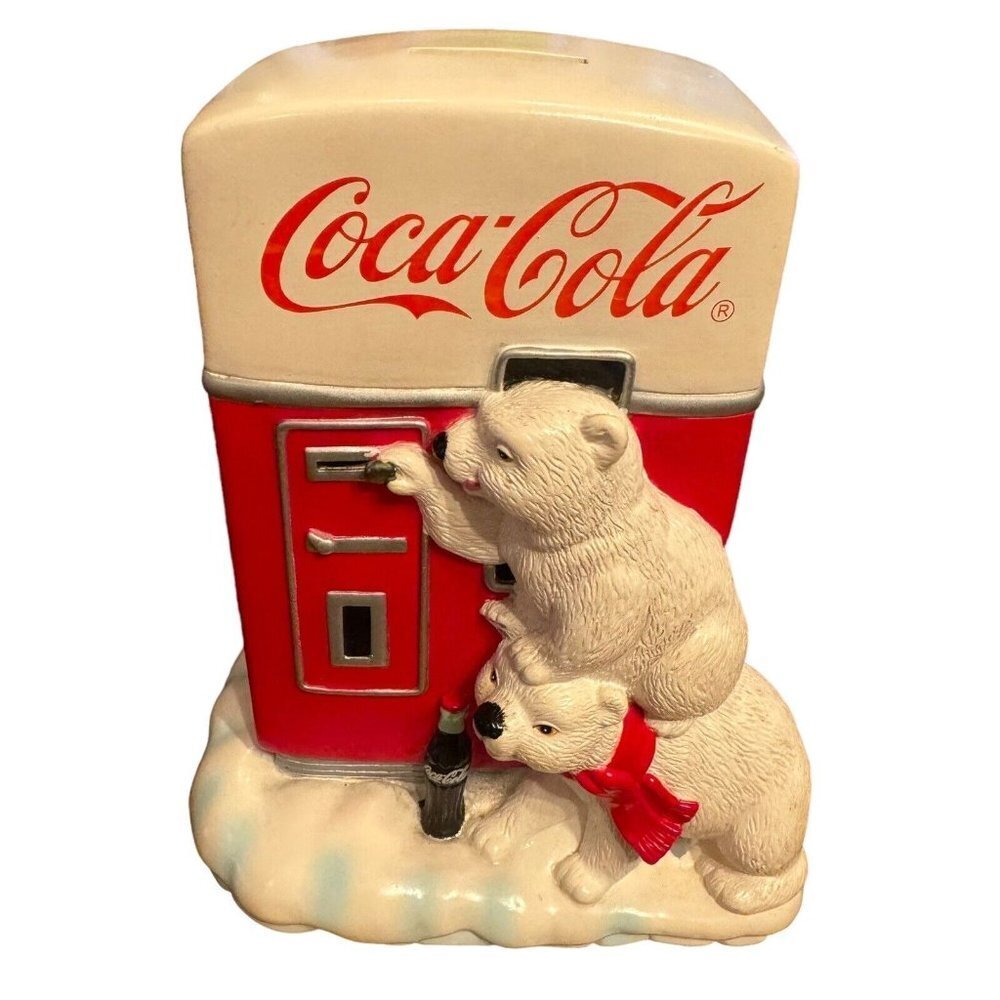 Coca Cola‎ Vintage Polar Bear and Vending Machine piggy bank